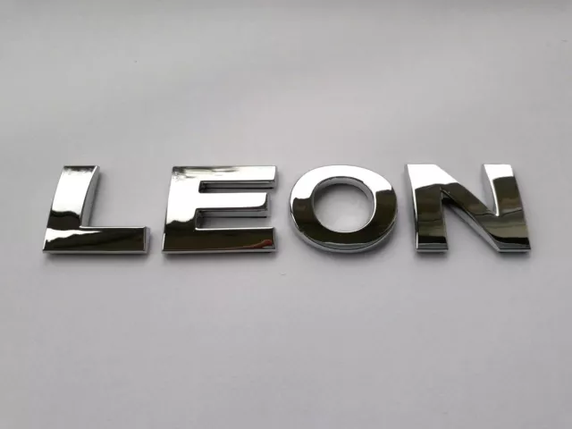 New Chrome 3D Self-adhesive Car Letters badge emblem sticker Spelling LEON