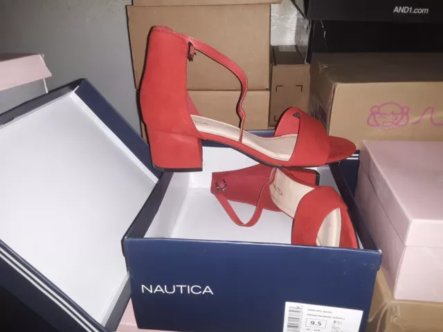 WOMENS NAUTICA YONA RED MICRO DRESS SHOES heel Size 9.5 M US,NEW #00Q