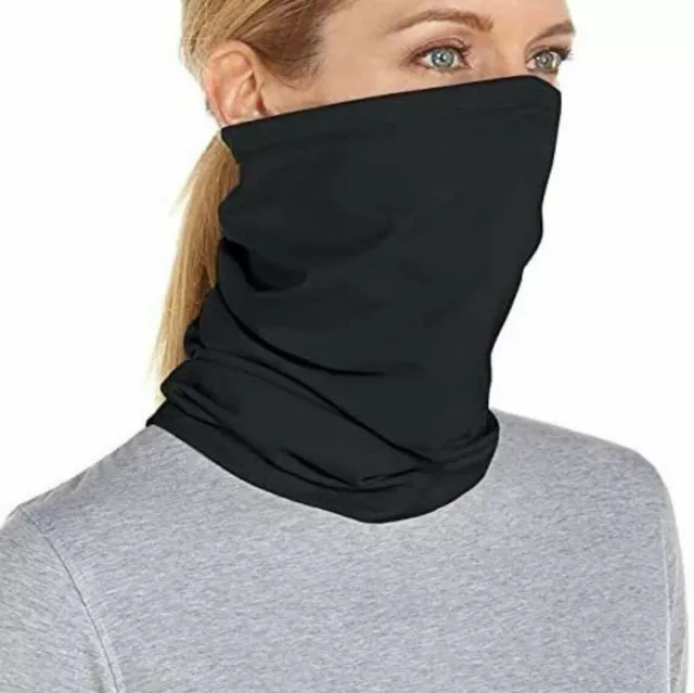 Neck Gaiter Premium Cotton Black Face Mask Balaclava Neckerchief Bandana Lot