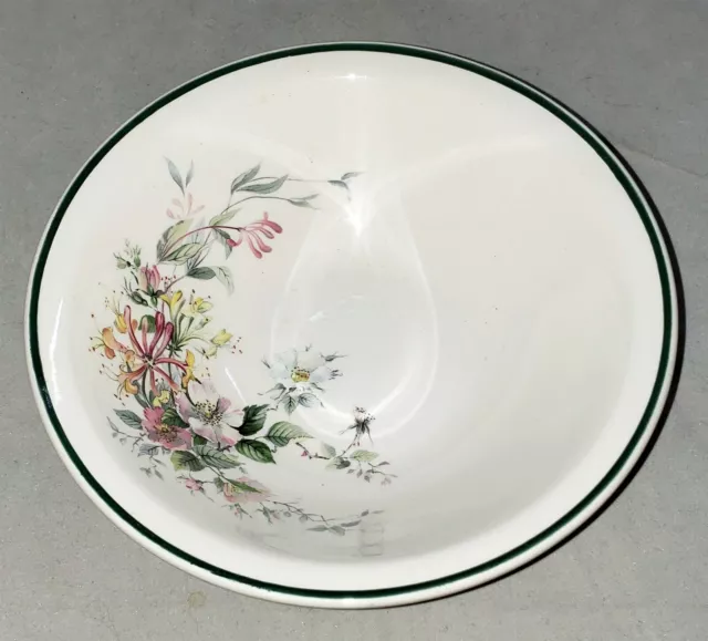 Carrigdhoun Pottery Ireland CZR1 Porcelain White Bouquet Green Ring CEREAL BOWL