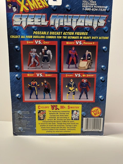 X-men Steel Mutants Cyclops VS Mr Sinister Set Action Figure Toy Biz 1994 Marvel 3