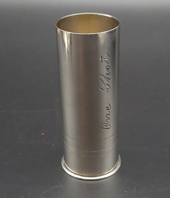 Sterling Silver  "One Shot" Shotgun Shell Shot Glass Jigger - 3" - 40g - Vintage