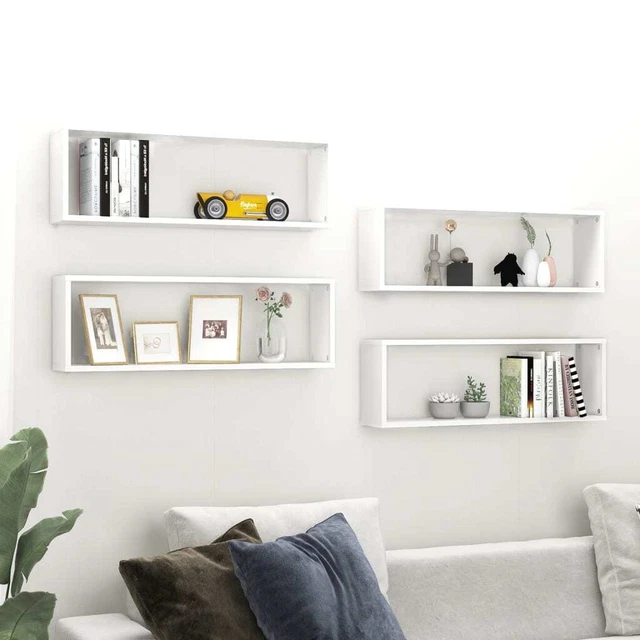 Vidaxl Mensole Parete a Cubo 4pz Bianco 80x15x26,5cm Truciolato