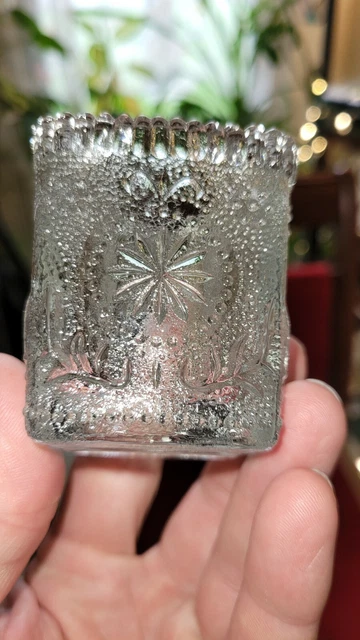 Vintage Brockway Glass Clear American Concord Sandwich Votive Candle Holder 2.5"