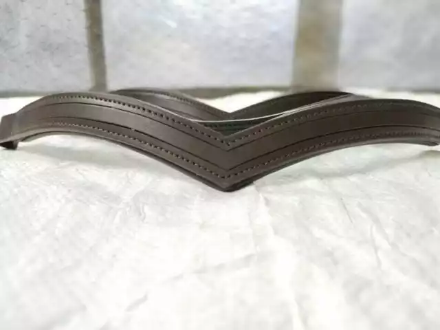 Set 2 x 1 Empty Channel Black Leather Brow band For Bridle 8 MM.