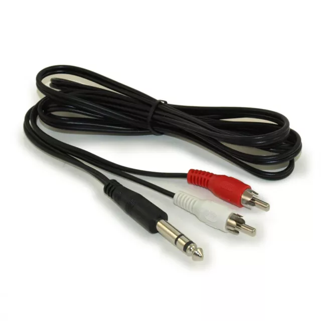 6ft 1/4inch (TRS) Stereo to 2 RCA Cable