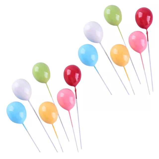 12 Pcs Party Dessert Toppers Balloon Cake Insert Special Embellishment Card