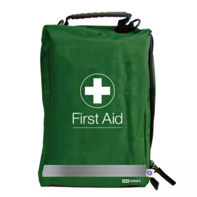 Empty First Aid / Medical Bag Large - Series 500 - With Compartments - Red/Green