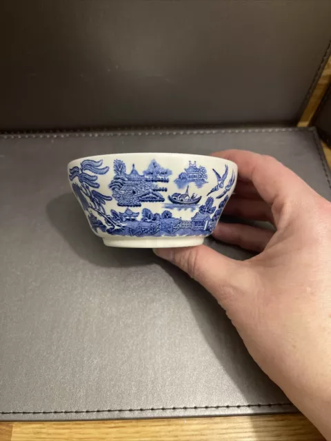 Broadhurst Willow Pattern Sugar Bowl Ironstone Sugar Basin In Blue And White