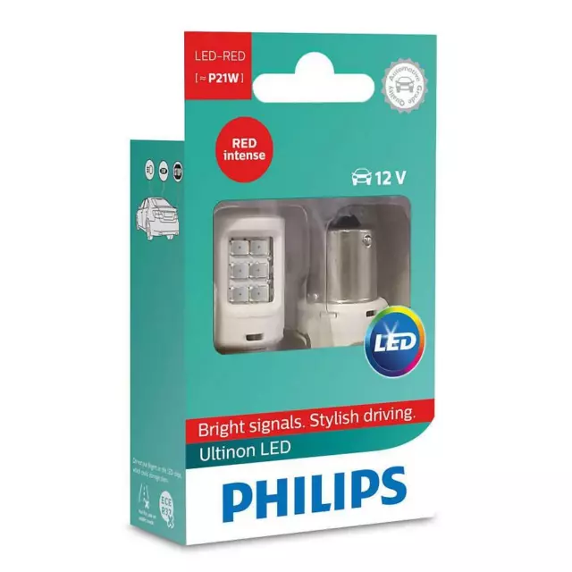 PHILIPS 11498ULRX2 Ultinon P21W ROJO Intenso LED 12V Luz de freno x2