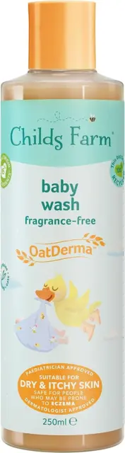 Childs Farm | OatDerma Baby Wash 250ml | Unfragranced | Cleansing Goodness of |