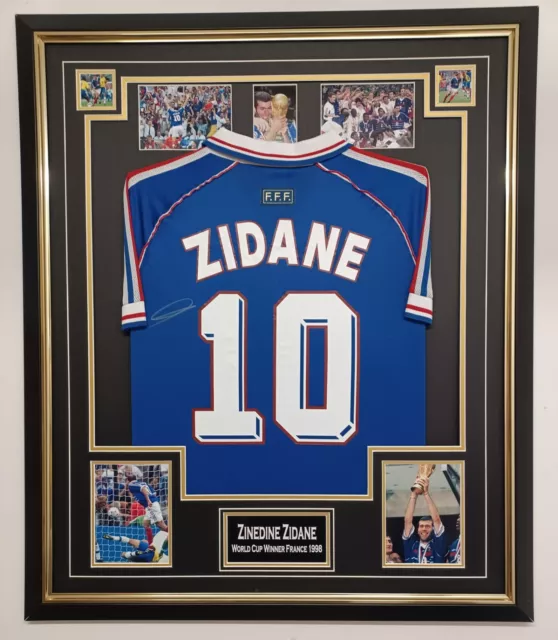 Framed ZINEDINE ZIDANE of France Signed Shirt Jersey Autographed Display