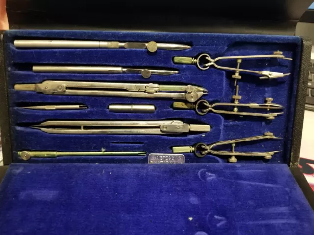 Dietzgen National Drawing Instruments 6 compass 10 piece Tool Set Drafting VTG 3