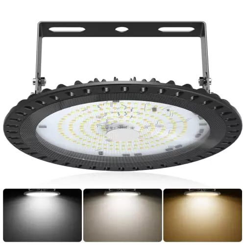 100W UFO Projecteur LED Industriel, 11000 Lumen 3-Color IP65 Waterproof 1 PACK