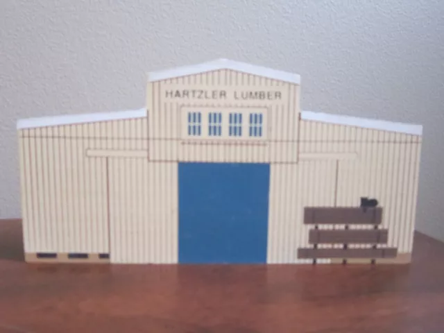 Hartzler Lumber Smithville Ohio Cat's Meow Village Wood Block Sutographed 93089