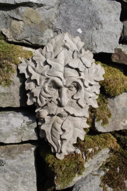 Green Man Of Forest Tree Face Wall Plaque Handmade Isle of Skye - Krampus