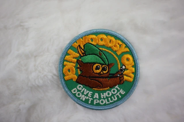 Vintage Join Woodsy Owl Give A Hoot Don't Pollute Twill Boy Scout BSA Camp Patch