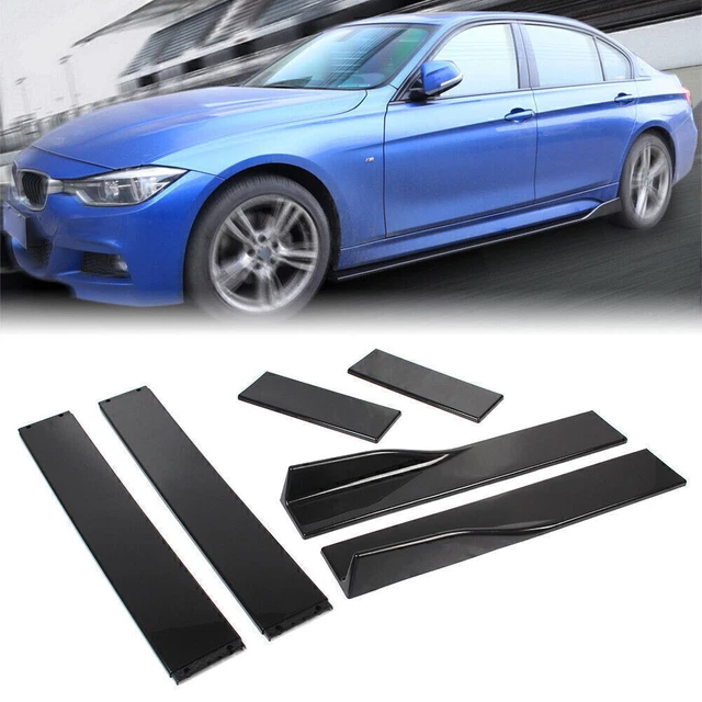Universal Car Side Skirt Extension Rocker Panel Splitters Lip 2m/78.7" Black