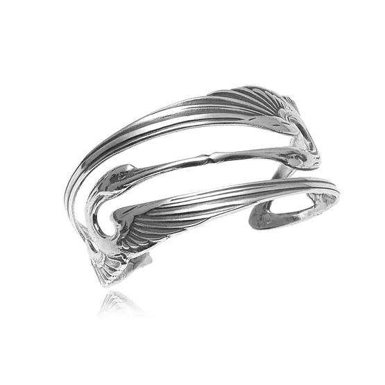 Art Nouveau Grues Bracelet 925er Argent Bijoux - Neuf