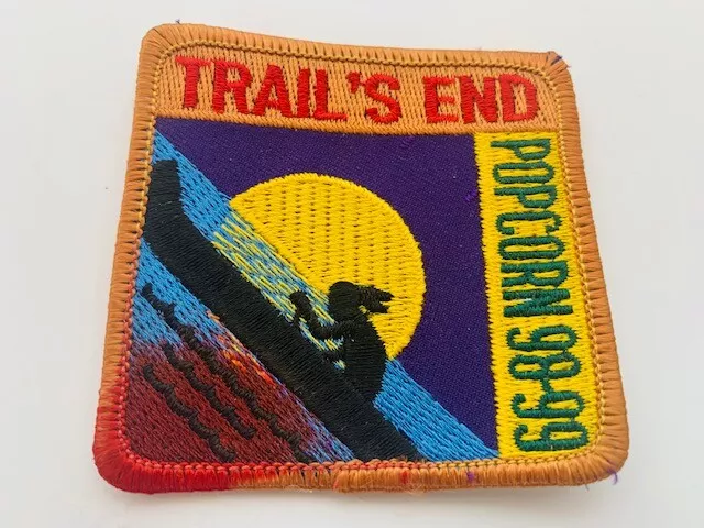 Advertising Patch Logo Emblem vtg patches sew on Trails End Popcorn 1998 canoe