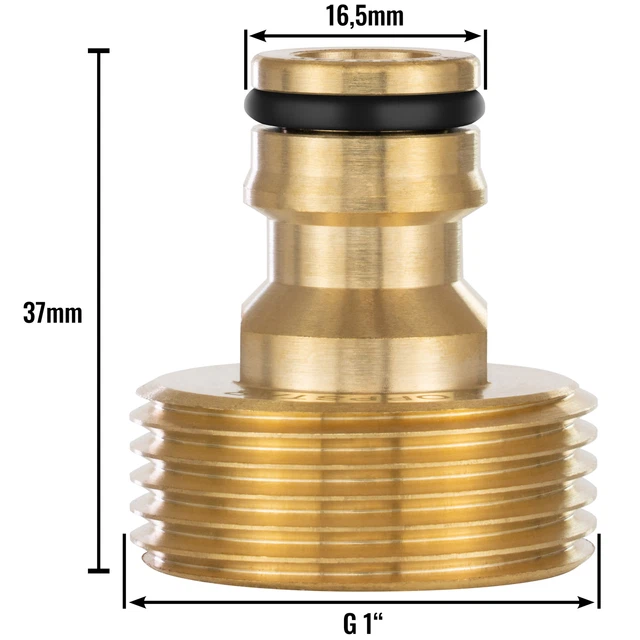 Poppstar 2x Adaptateur d’eau avec Filetage Extérieur 1 pouce et Raccord Rapide 2
