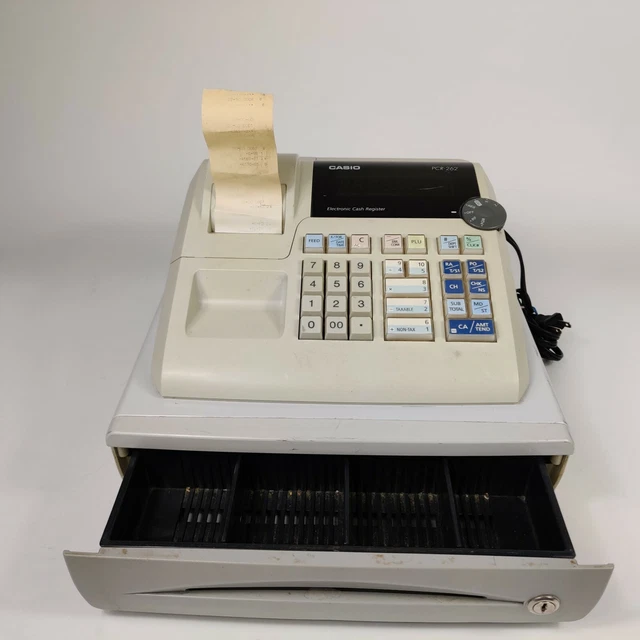 CASIO PCR262 ELECTRONIC Cash Register With Dl1329A Cash Drawer,Coin