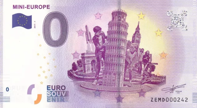 Billet Touristique / Souvenir 0 Euro - BEL. " MINI-EUROPE 2017-1 ".