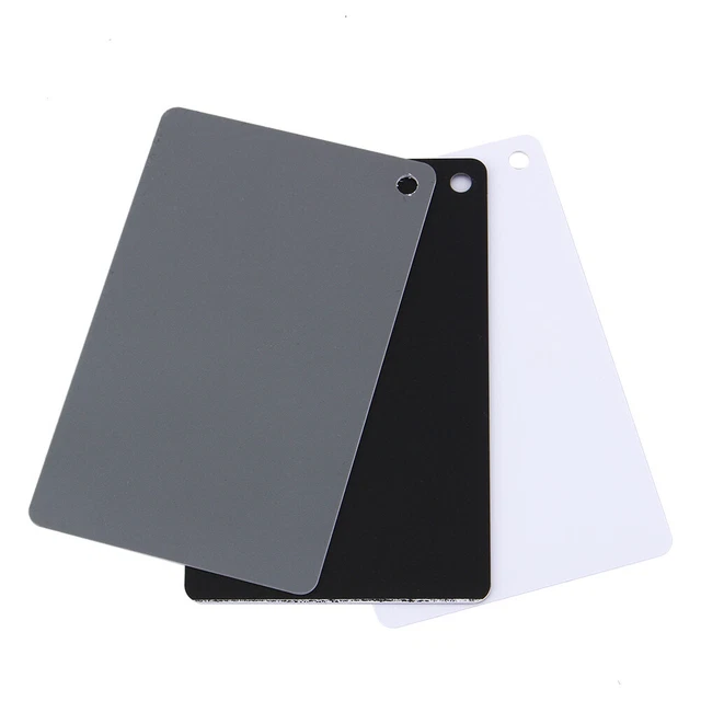 3 In 1 18% Digital Photography Exposure Color Balance Card Set Gray/White/Bl GOF