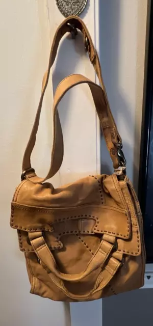 New w/Tags! LUCKY BRAND Abbey Road Tan Leather Hobo Crossbody Shoulder Bag