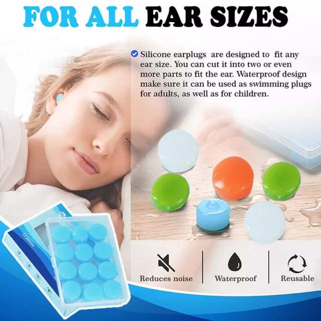 Ear Plugs for Sleeping, Reusable Silicone Moldable Noise Cancelling Soundproof □
