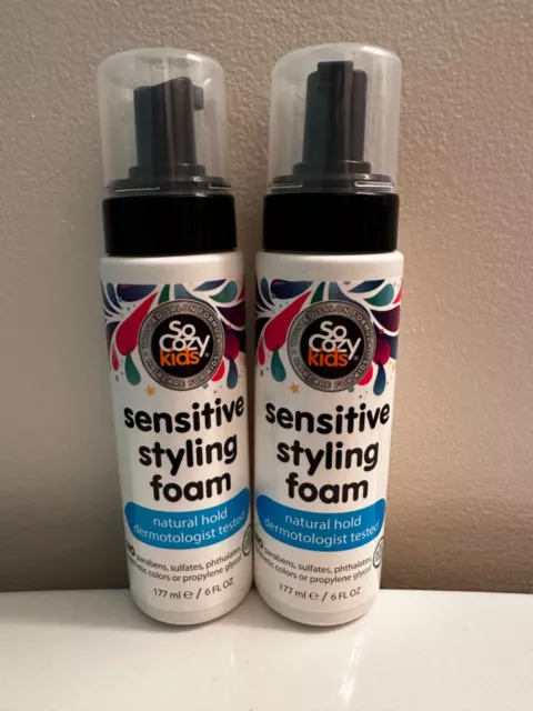 2x SoCozy Kids Sensitive Hair Styling Foam, No Parabens Sulfates Phthalates 6oz