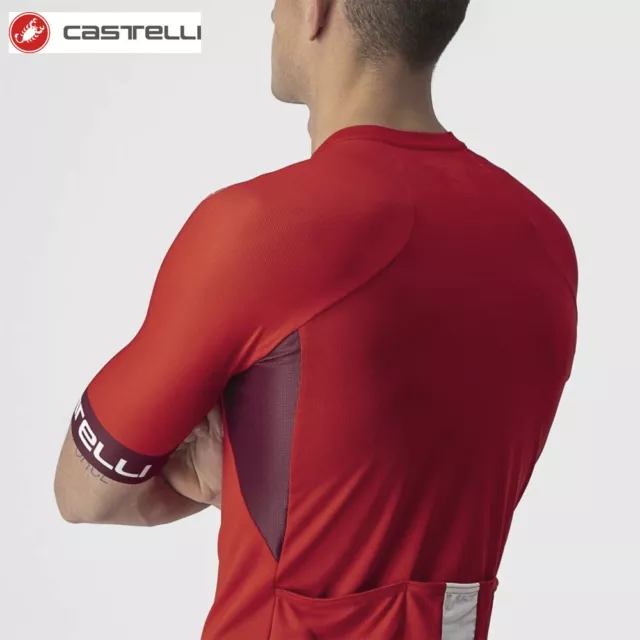 Castelli ENTRATA VI Short Sleeve Full Zip Cycling Bike Jersey - Red NWT Large 3