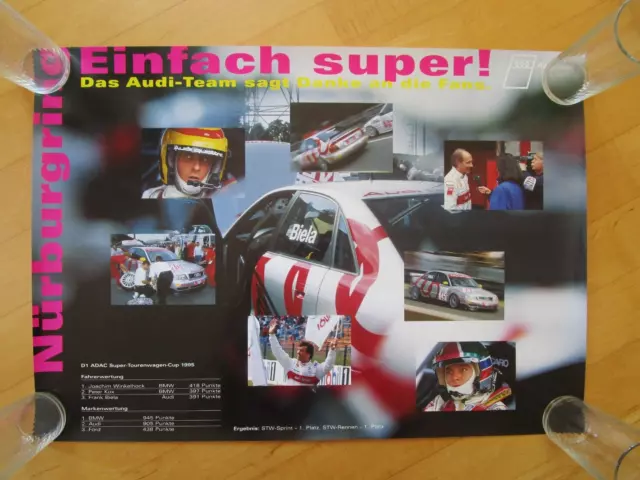 Seltenes Audi Plakat Poster Nürburgring  Einfach super !  1995,  42 x 59,5 cm