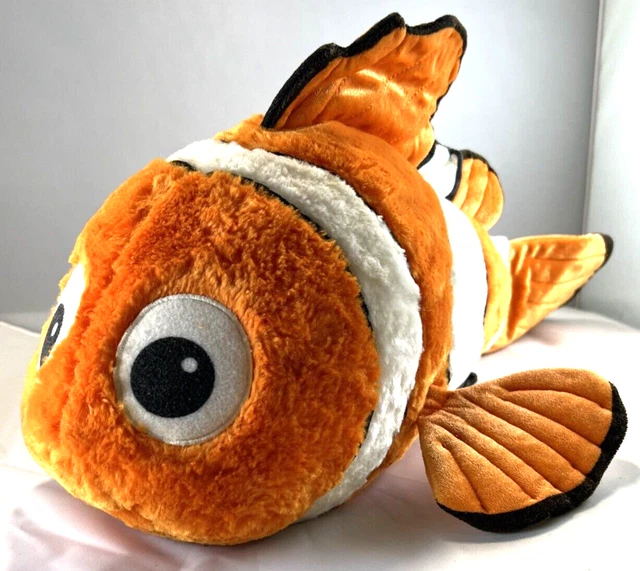DISNEY PIXAR FINDING Nemo Stuffed Large Plush Orange Clown Fish Stuffed