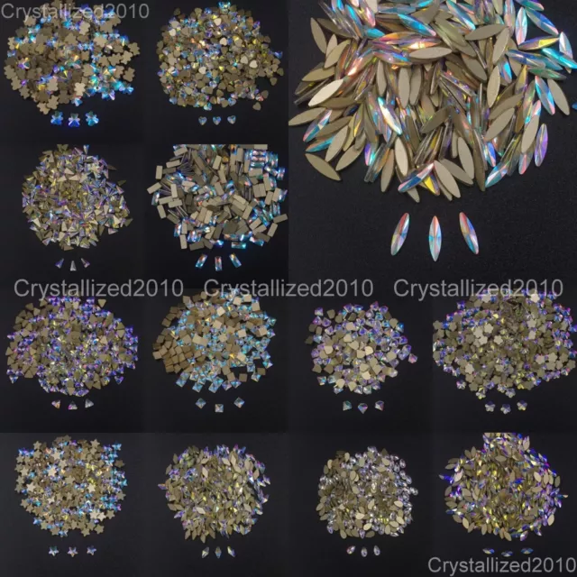 Top Crystal AB Czech Crystal Rhinestone Flatback Nail Art Decoration Small Shape