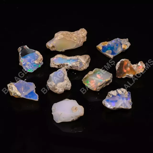 57.50 Cts 100% Natural Stunning Ethiopian Opal 13X10 25X11 MM Rough Lot Gemstone