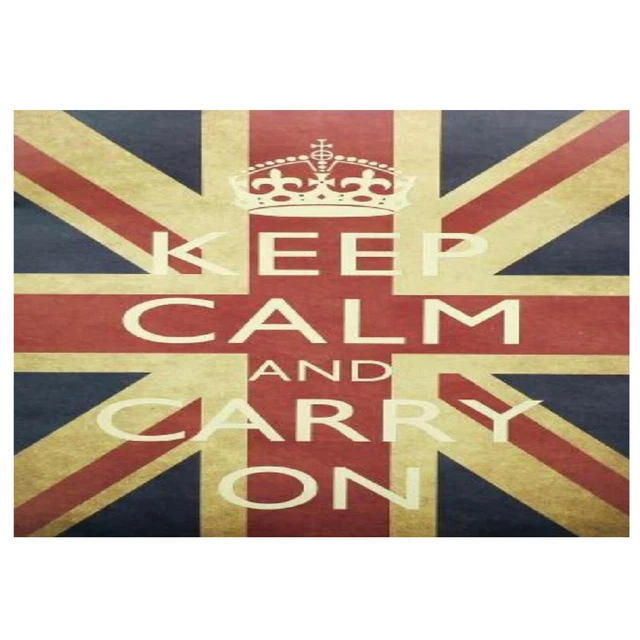 Poster vintage slogan keep calm and carry on manifesto stampa parete 50 x 35 cm