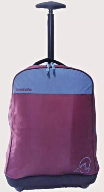 Zaino Trolley Scuola Invicta Ragazzo Bambino Bordeaux Blu Tempo Libero Viaggio