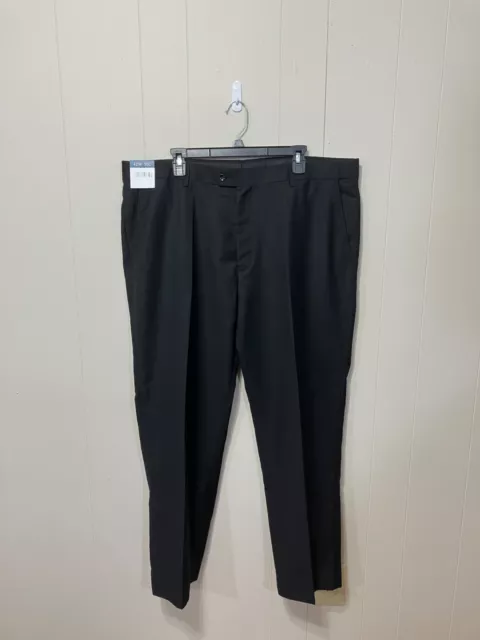 NWT! Men's "Yucenfu" Expandable Waist Black Dress Pants Size 42W 30L