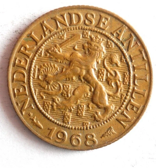 1968 NETHERLANDS ANTILLES CENT - Excellent Coin - FREE SHIP - Bin #351