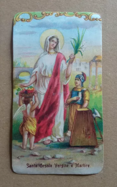 Holy card Santino Sant' Orsola Vergine e Martire