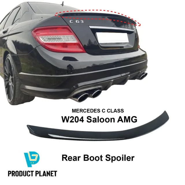 For Mercedes C Class W204 Gloss Black 2007-14 Amg Style Rear Trunk Boot Spoiler