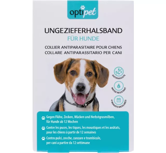 Optipet 1x Flohhalsband für Hunde gegen Flöhe Zeckenhalsband Milben Läuse