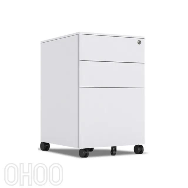 OHOO Mobile Filing Cabinet Drawer Lockable File Storgae Cupboard FOR Home Office