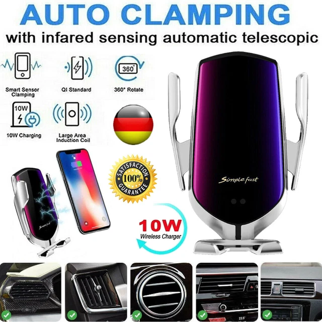Qi Wireless Charger Auto Handyhalterung Induktions mit ladefunktion Clamping KFZ