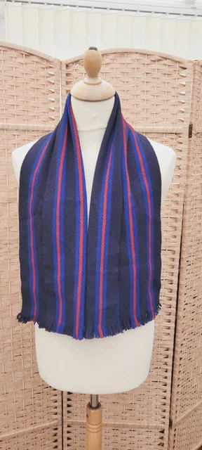 Sciarpa Sammy 100% Lana RETRÒ VINTAGE Made In England blu navy
