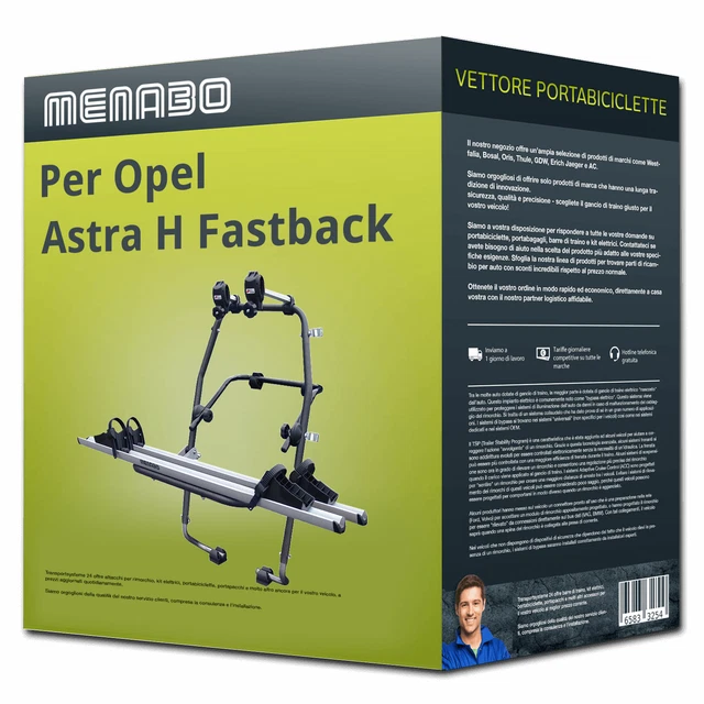Menabo Stand Up 2 portabici portellone per Opel Astra H Fastback L48/ A04 Nuovo