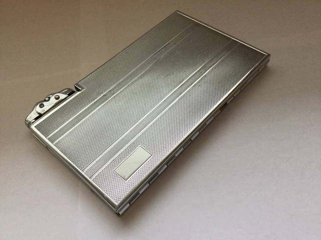 cigarette case with built in lighter uk VINTAGE CHROME-PLATED MANHATTAN Cigarette Case & Lighter Made British Made  £18.00