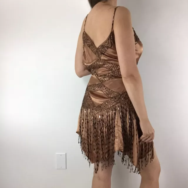 Terani Couture Vintage Beaded Fringe Flapper Gatsby 20's Style Dress Small $650 3