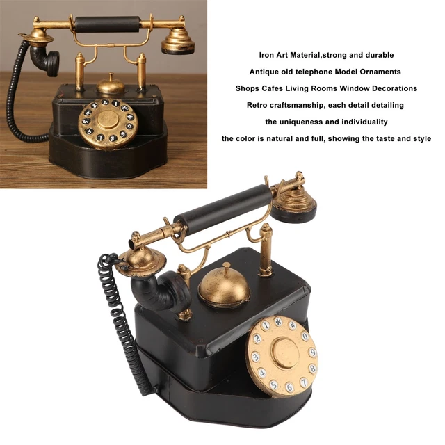 Vintage Dial Phone Retro Telephone Decor Statue Cafe Bar Decor Hot